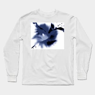 Abstract Magnolia Blossom In Blue Long Sleeve T-Shirt